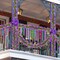 50 Ft Mardi Gras Glitter Tinsel Garland – Green, Gold & Purple Metallic Streamers with Mask Pattern, Glitter Hanging Decoration for Carnival Parade, Car, Indoor & Outdoor Party Décor